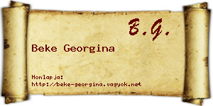 Beke Georgina névjegykártya
